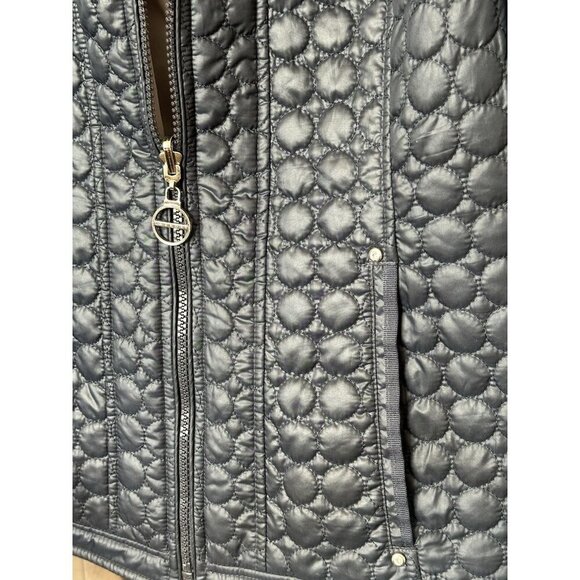 Laundry by Shelli Segal Ws Small Jacket Navy Lightweight Full Zip Quilted Hooded - Picture 8 of 14